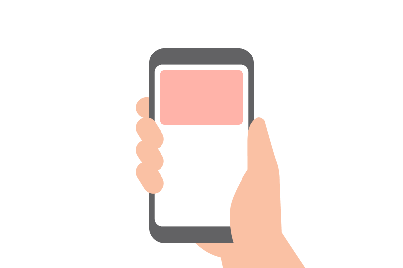 スマートフォンを手に握っているイラスト