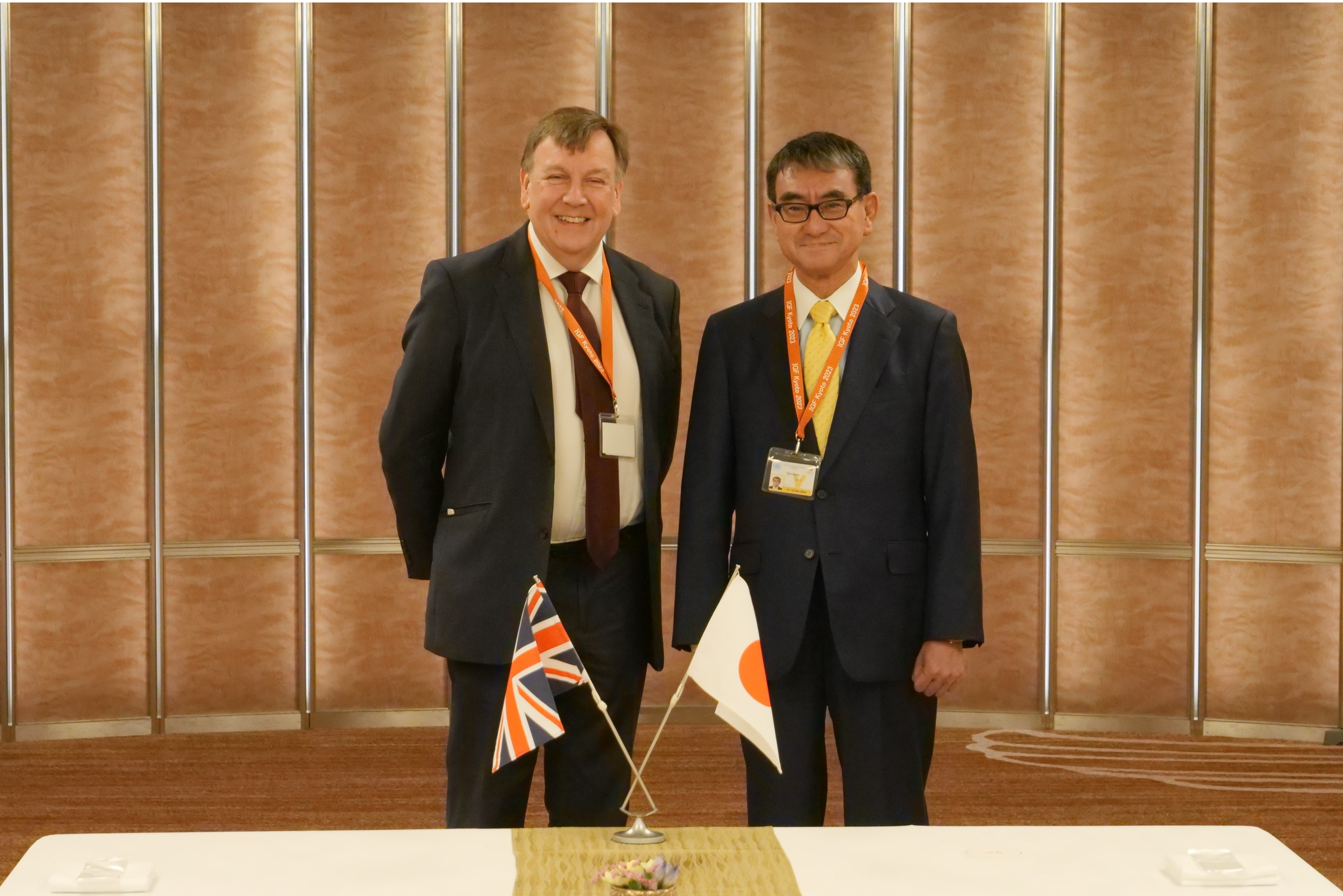 Picture of Minister Kono and Minister John Whittingdale.